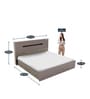 Ray King Size Bed with Hydraulic Storage in Brown Finish