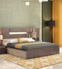Ray King Size Bed with Hydraulic Storage in Brown Finish