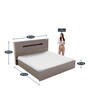 Ray Queen Size Bed in Brown Finish with Hydraulic Storage