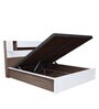Ray Queen Size Bed with Hydraulic Storage in Swiss White Colour