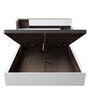 Ray Queen Size Bed with Hydraulic Storage in Swiss White Colour