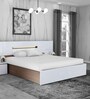 Ray Queen Size Bed with Hydraulic Storage in Swiss White Colour