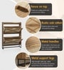 Raya  Light Brown Colour Shoe Cabinet 14 Pairs  Wood Storage Organizer