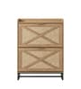 Raya  Light Brown Colour Shoe Cabinet 14 Pairs  Wood Storage Organizer