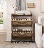 Raya  Light Brown Colour Shoe Cabinet 14 Pairs  Wood Storage Organizer