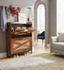 Raya  Walnut Colour Shoe Cabinet  Rattan And  Wood Storage Organizer