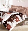 Raymond Brown Printed Cotton Double Bedsheet Set