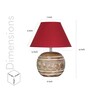 Rayne Maroon Cottan Fabric Shade Night Lamp With Wood Base