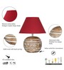 Rayne Maroon Cottan Fabric Shade Night Lamp With Wood Base