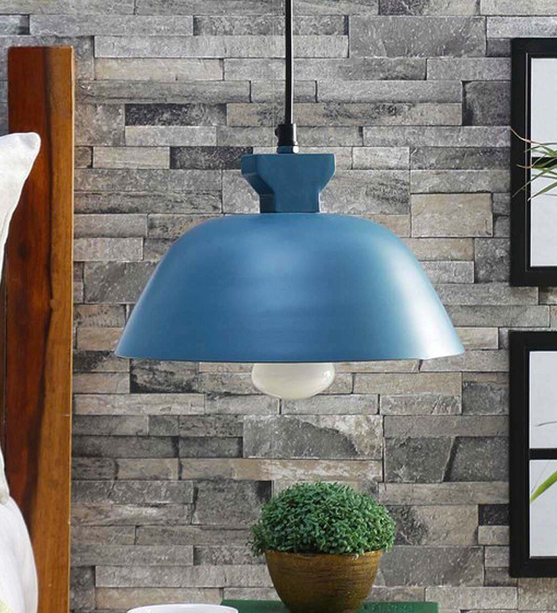 Buy Recife Blue Metal Single Hanging Lights CasaCraft By Pepperfry