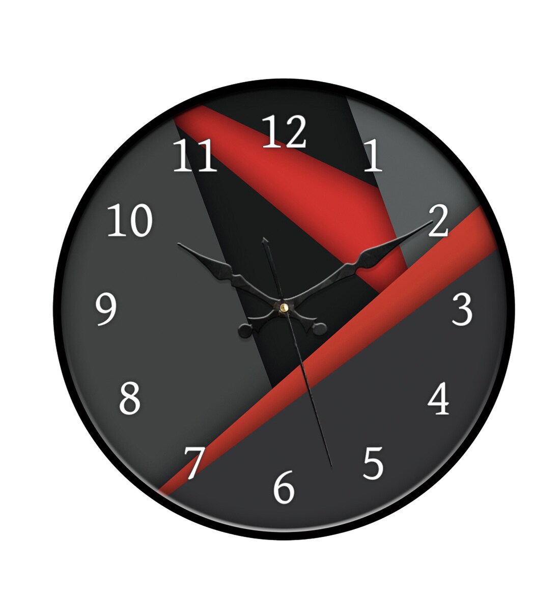 Buy Black & Red Metal Analog Wall Clock by 999Store Online - Modern ...