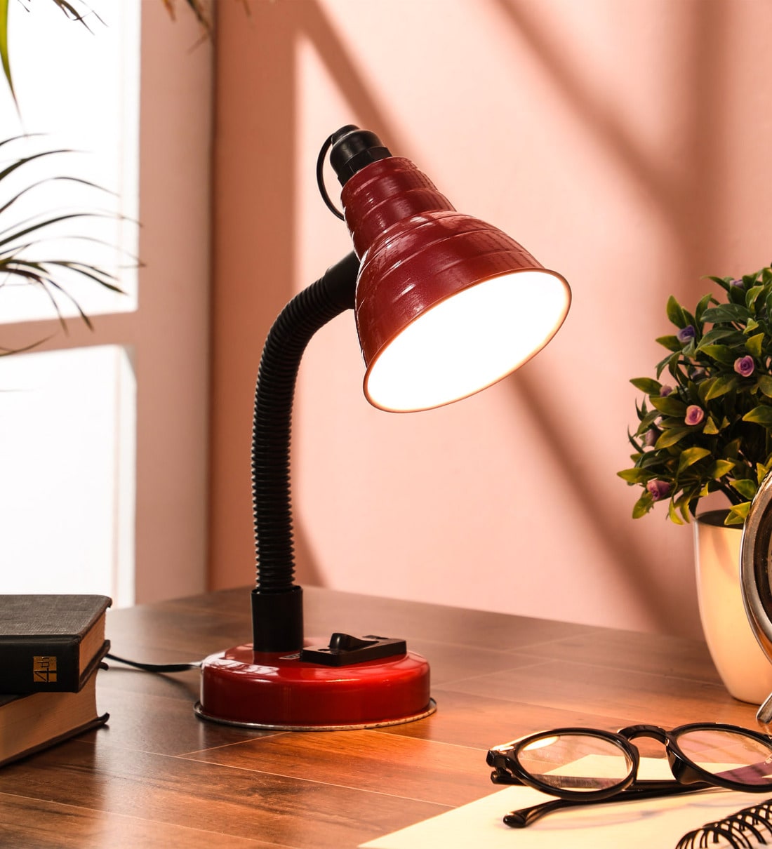 Buy Starlet Red Adjustable Study Lamp With Aluminium Base at 30