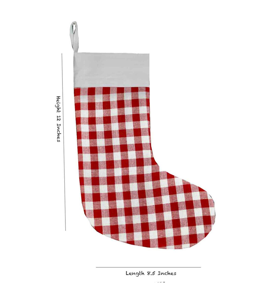 Buy Red Cotton 1 Pc Checkered Christmas Stocking By My Gift Booth