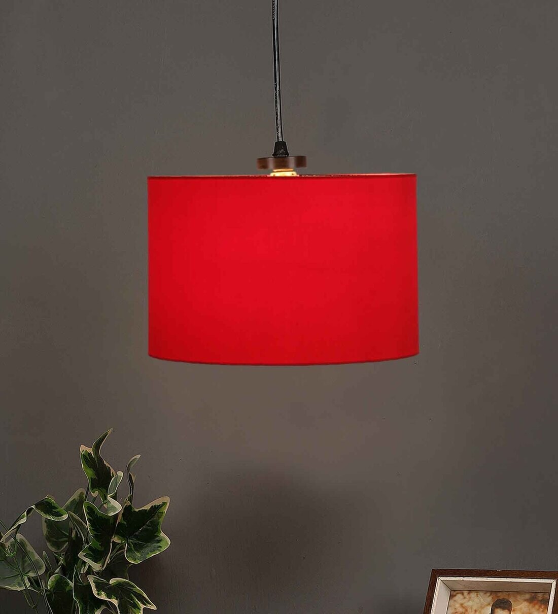 Buy Red Cotton Drum Hanging Lamp at 9 OFF by New Era Pepperfry