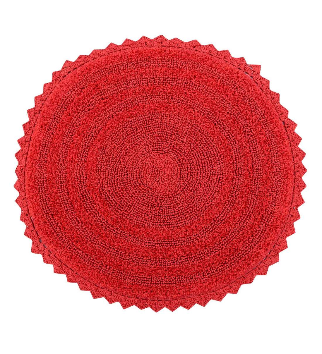 Buy Red Cotton Plain Solid 24X24 Inches Super Soft Bath Mat By Sheen