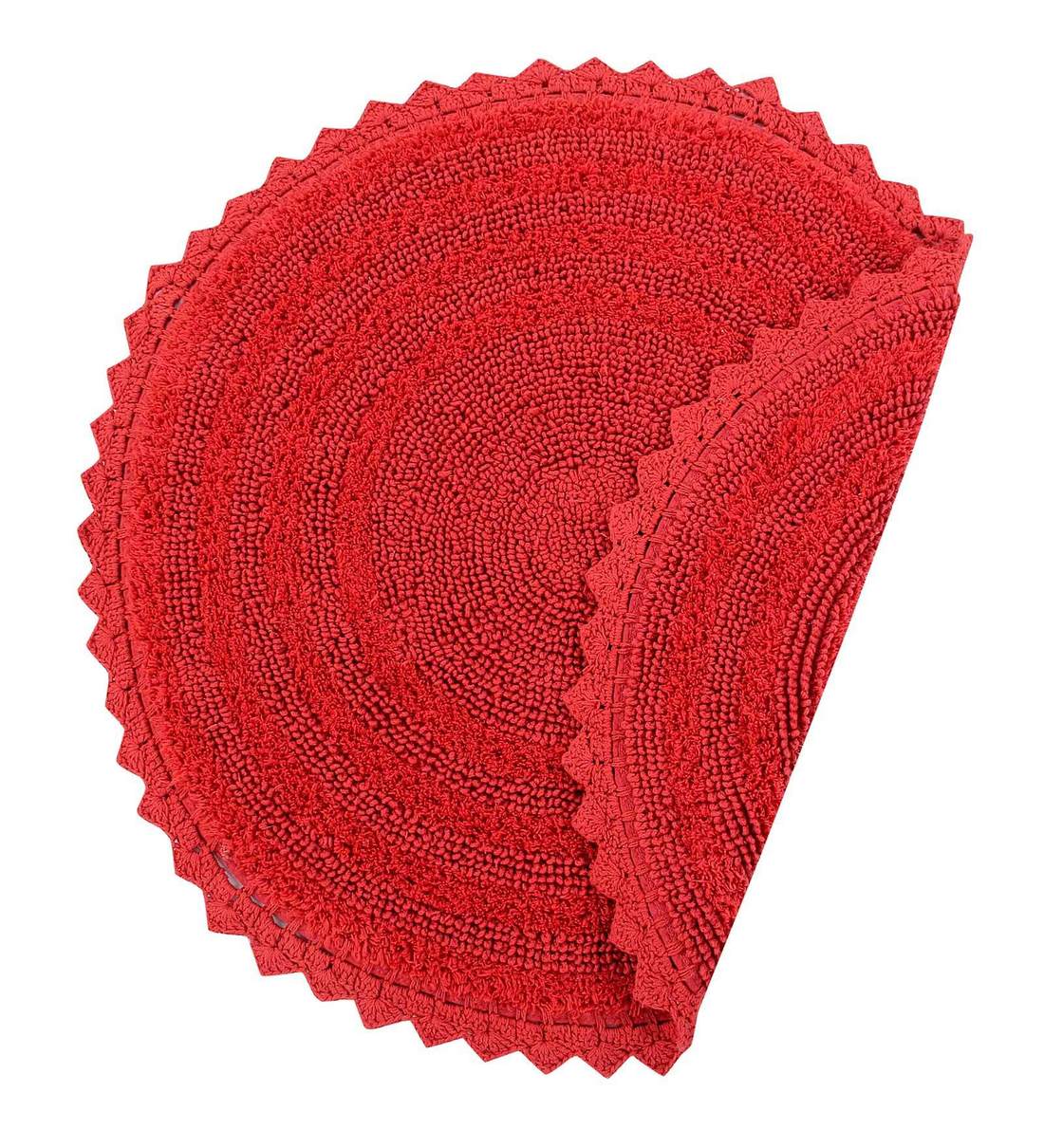 Buy Red Cotton Plain Solid 24X24 Inches Super Soft Bath Mat By Sheen