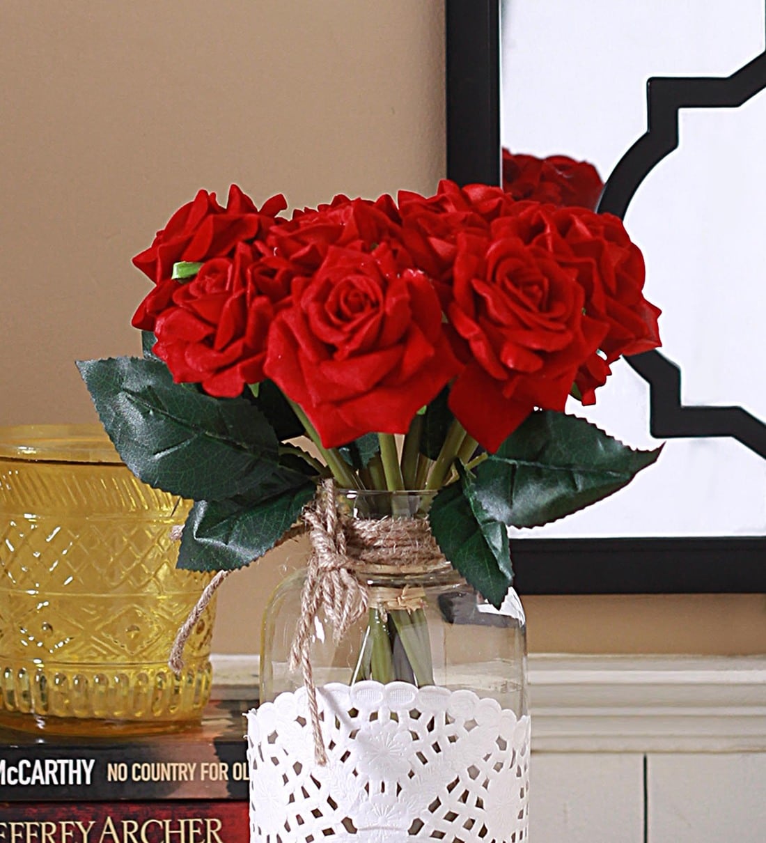 artificial red roses