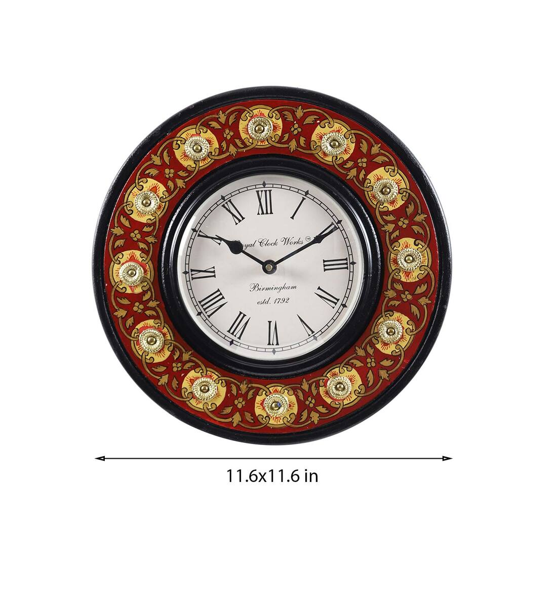 Buy Red MDF Wall Clocks by Aapno Rajasthan Online Traditional Wall