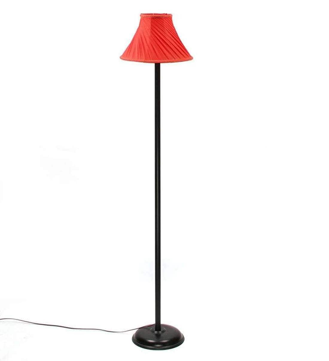 Buy Red Fabric Shade Floor Lamp with Black Base by The Light House