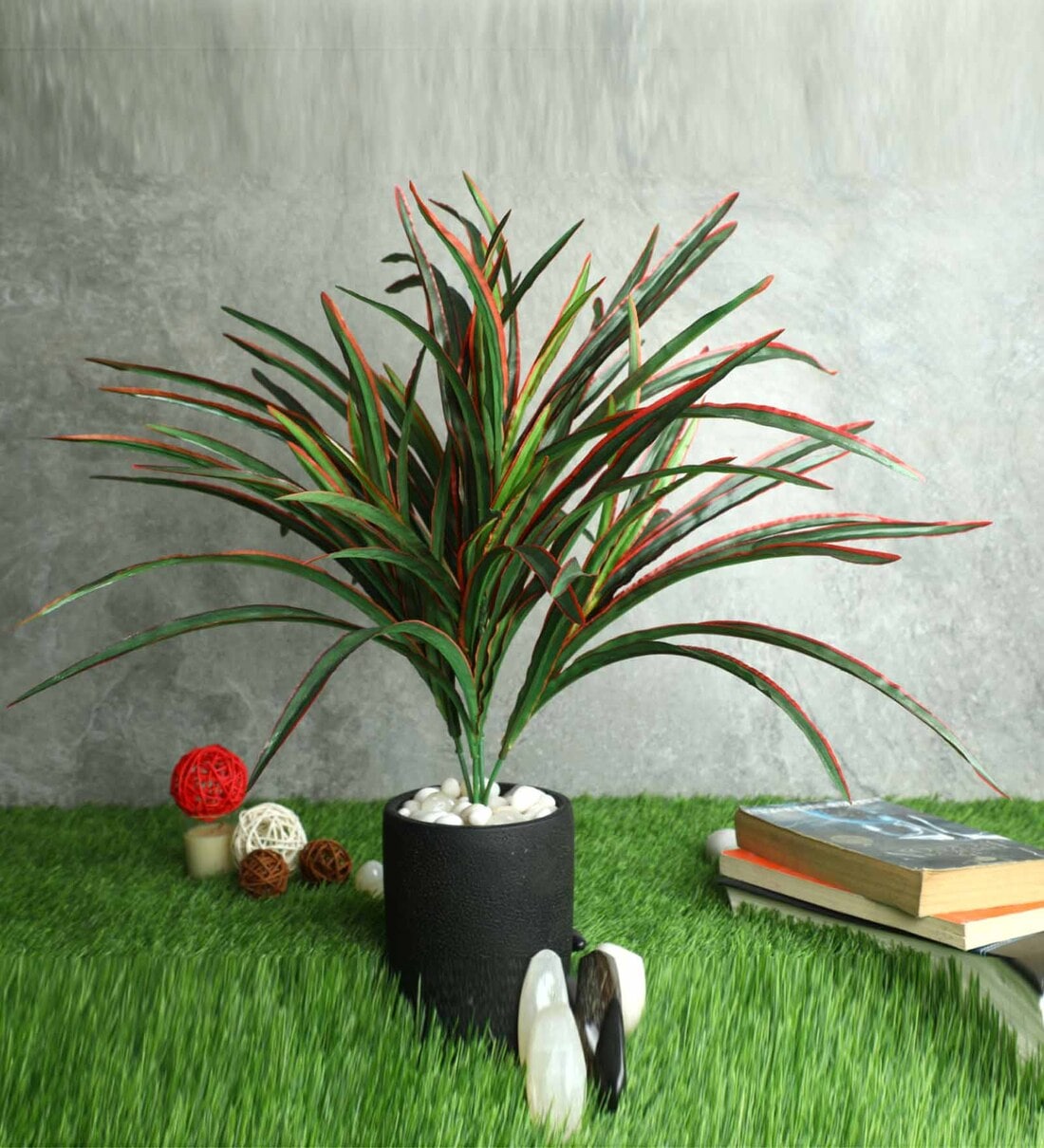 Buy Red Polyester Artificial Yucca Plant Without Pot by Pollination at