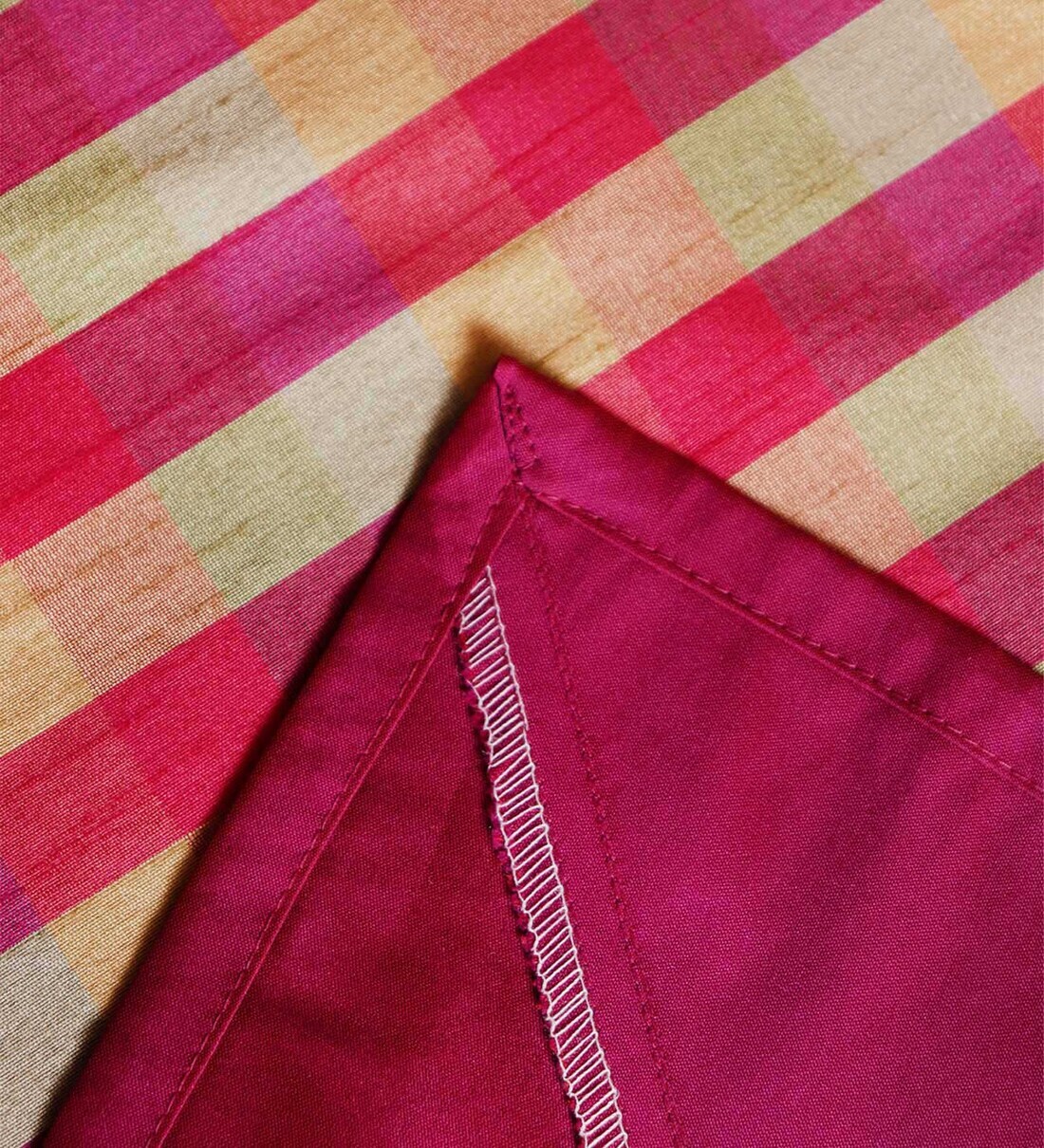 Buy Red Polyester Silk Ethnic motif 84x52 Inches Table Cloth by Zeba
