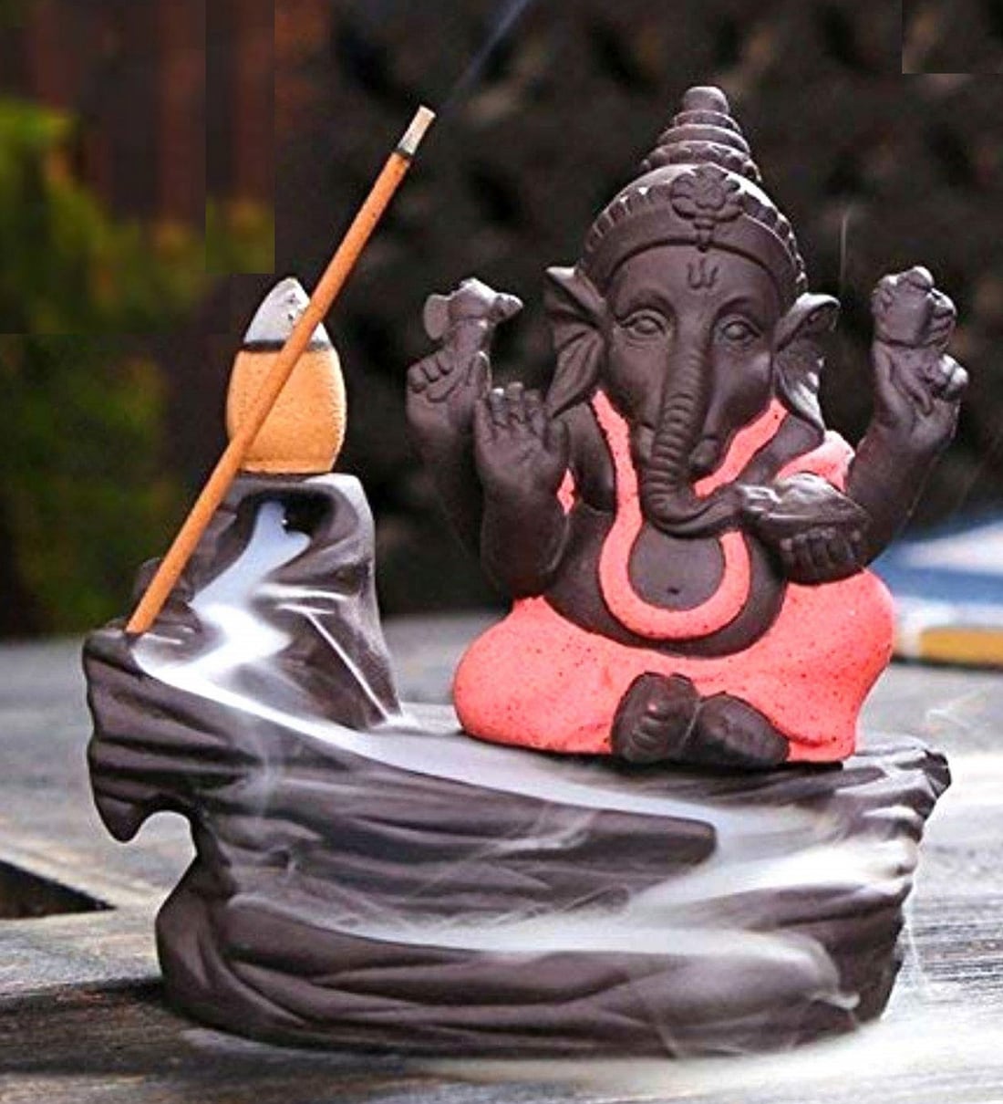 Buy Pink Lord Ganesha Decorative Showpiece with 10 free Smoke Backflow ...