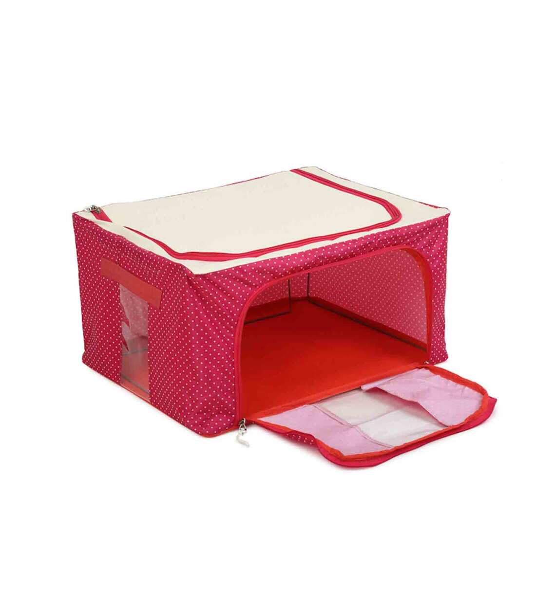 Buy Red Printed Polyester Foldable Under Bed Storage Organiser by Hosta