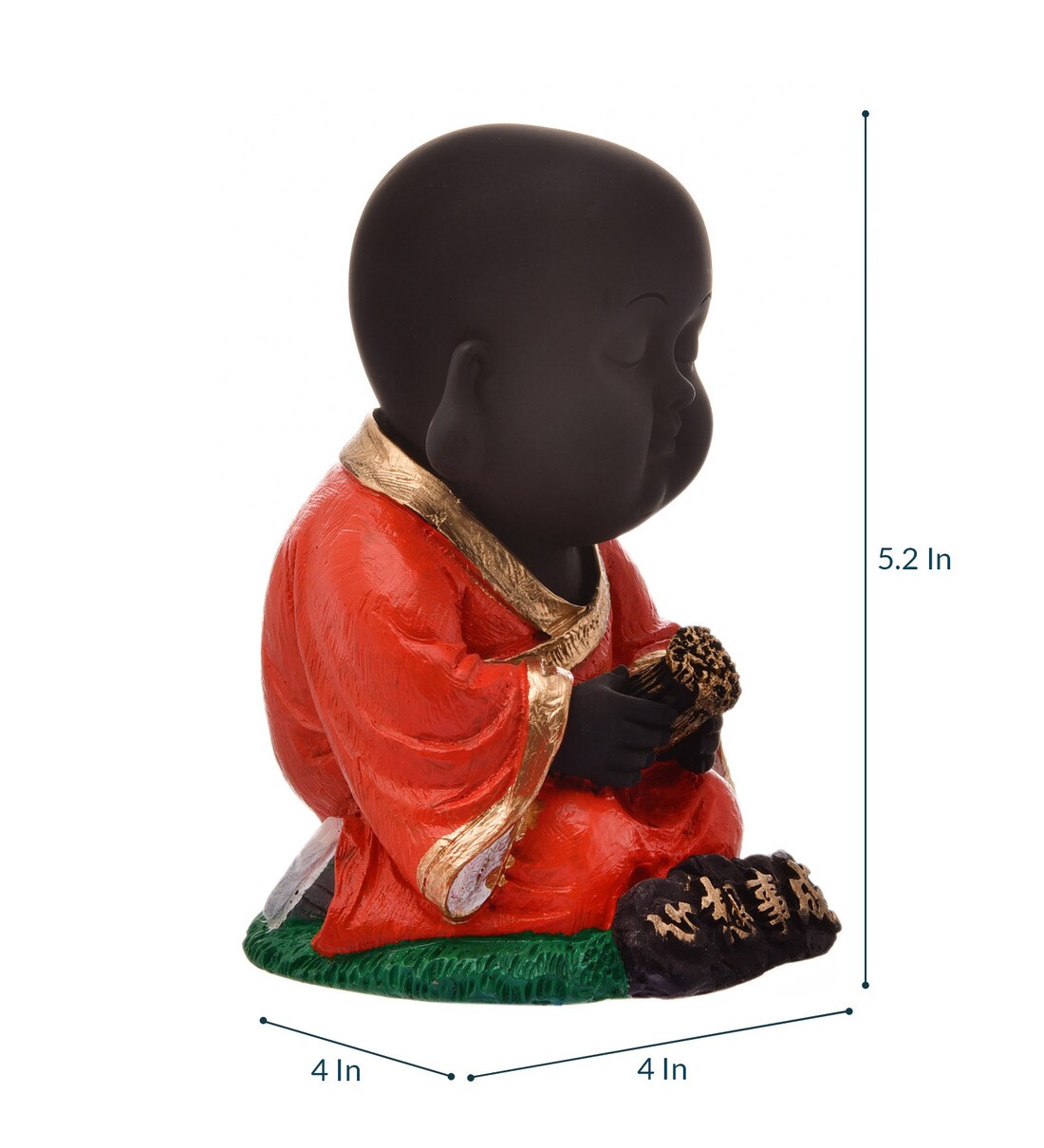 Karigaari India Handcrafted Set of 3 Resine Little Buddha Monk