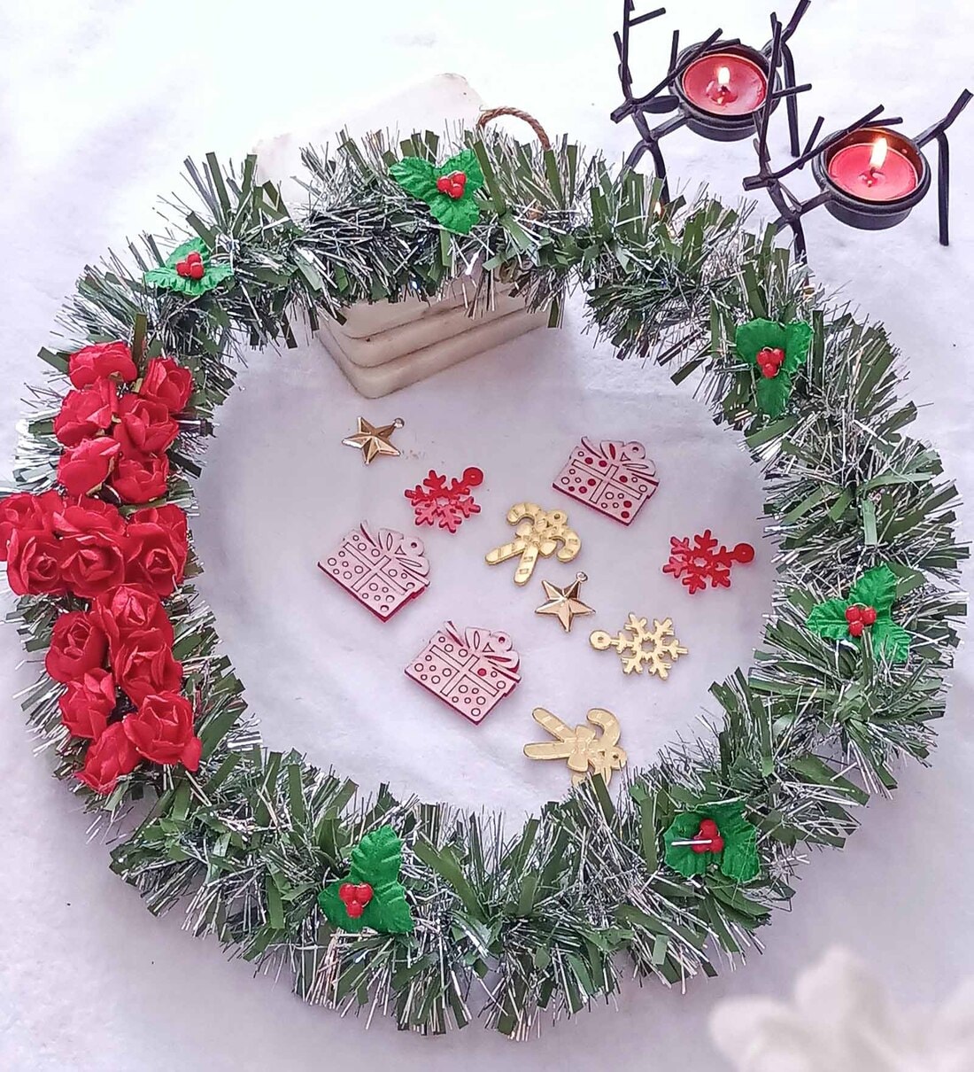 Buy Red Roses Christmas Wreath For Door at 21 OFF by Itiha Pepperfry