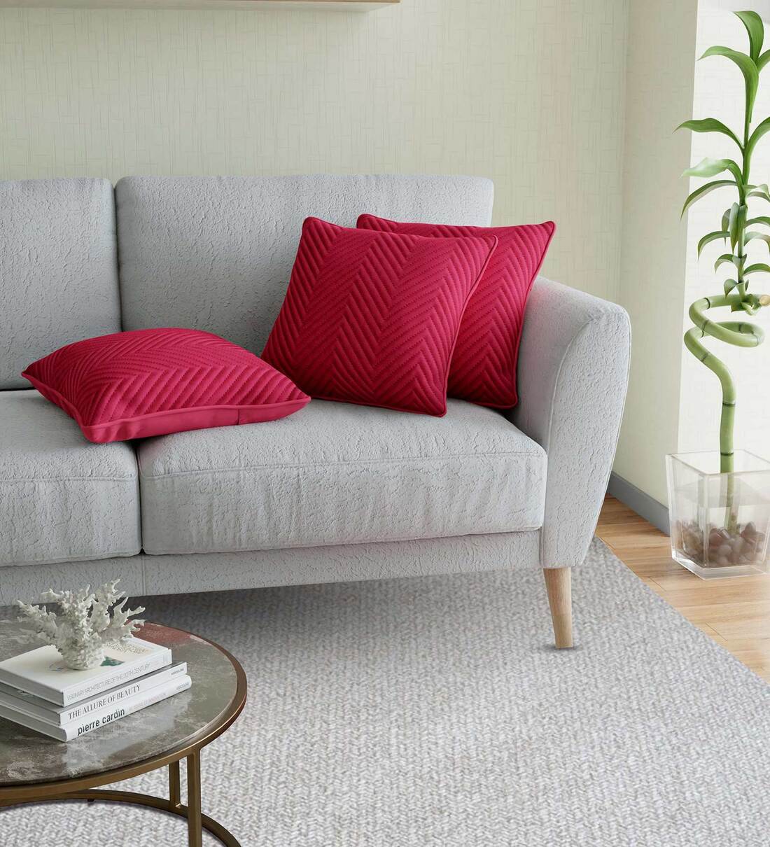 Buy Red Solid Cotton Self Design Cushion Cover at 69 OFF by Jaipur Fabric Pepperfry