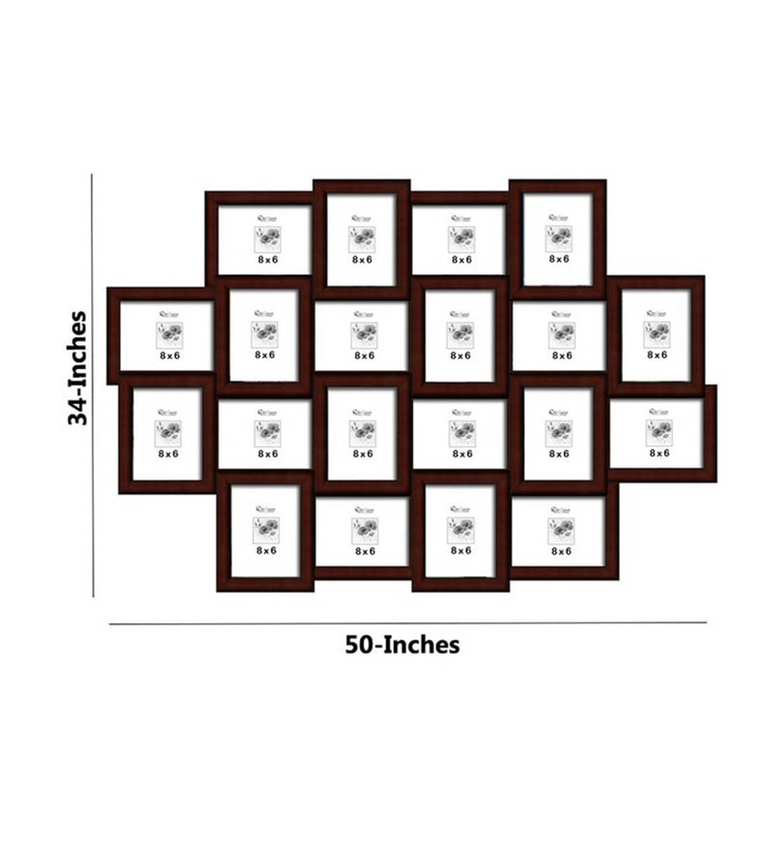 Buy Red Solid Wood Red 34 X 50 Inch Collage Photo Frames Online