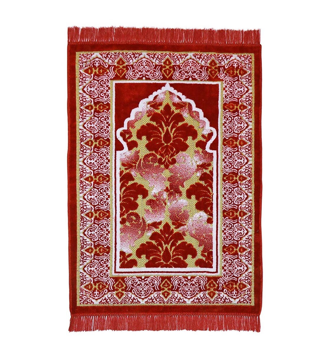 Buy Red Traditional 47x27 Inches Velvet Prayer Mat by The Home Talk
