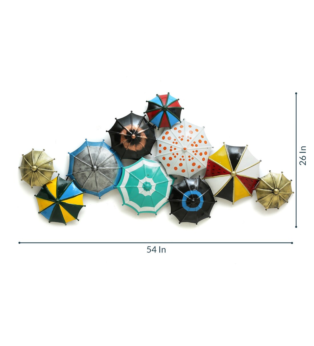 Buy Red Metal Modern Umbrella Wall Art by Decocraft Online Abstract