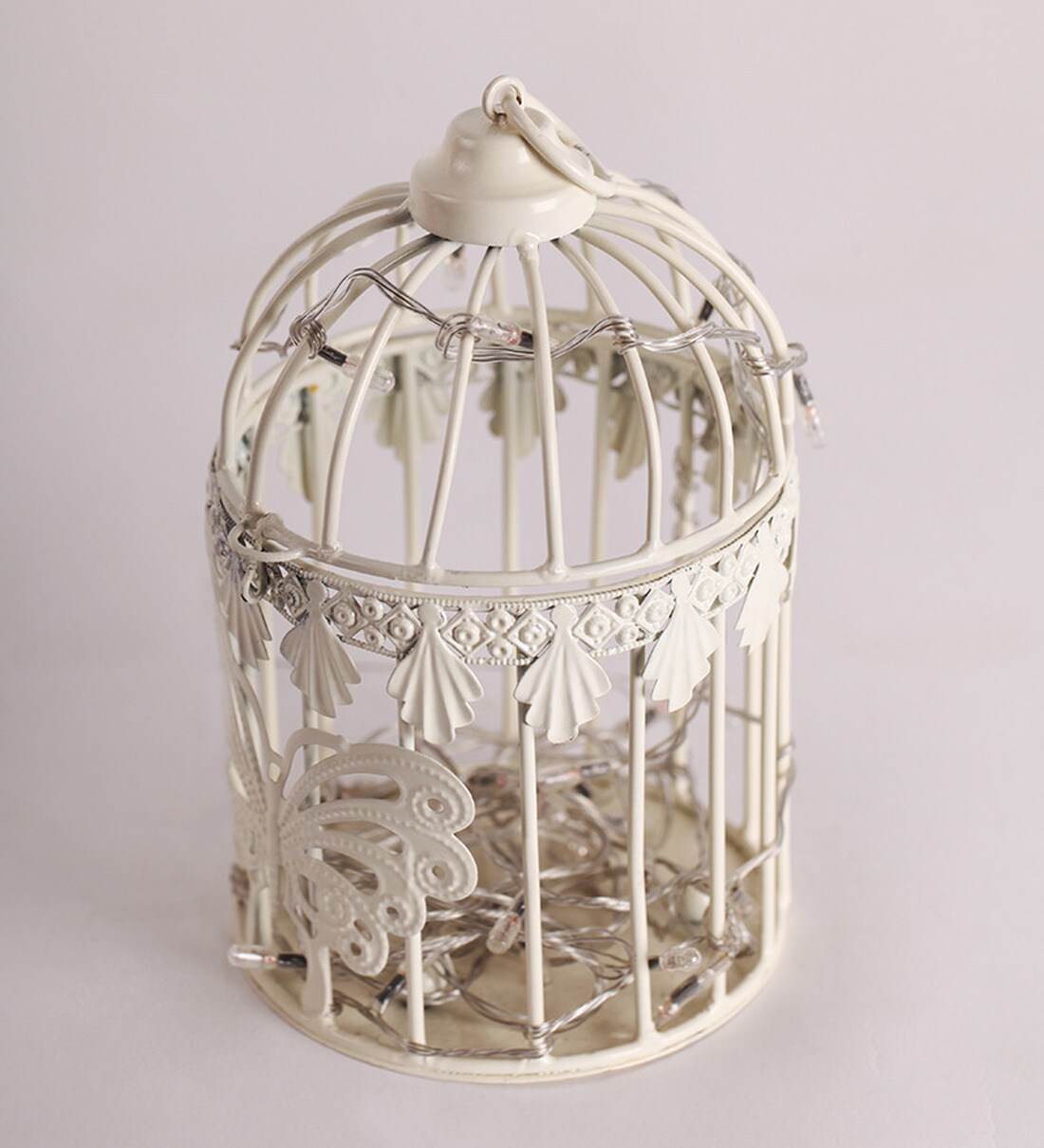 Buy RedNBrown White Metal Butterfly Bird Cage Online Decor Ornaments