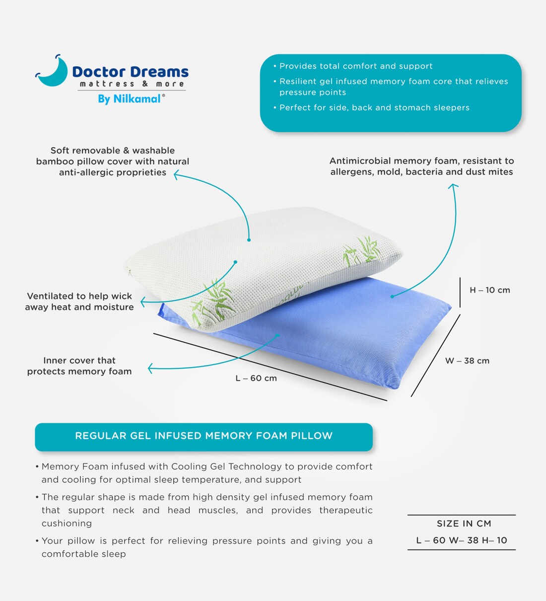 Better dreams memory 2024 foam core pillows