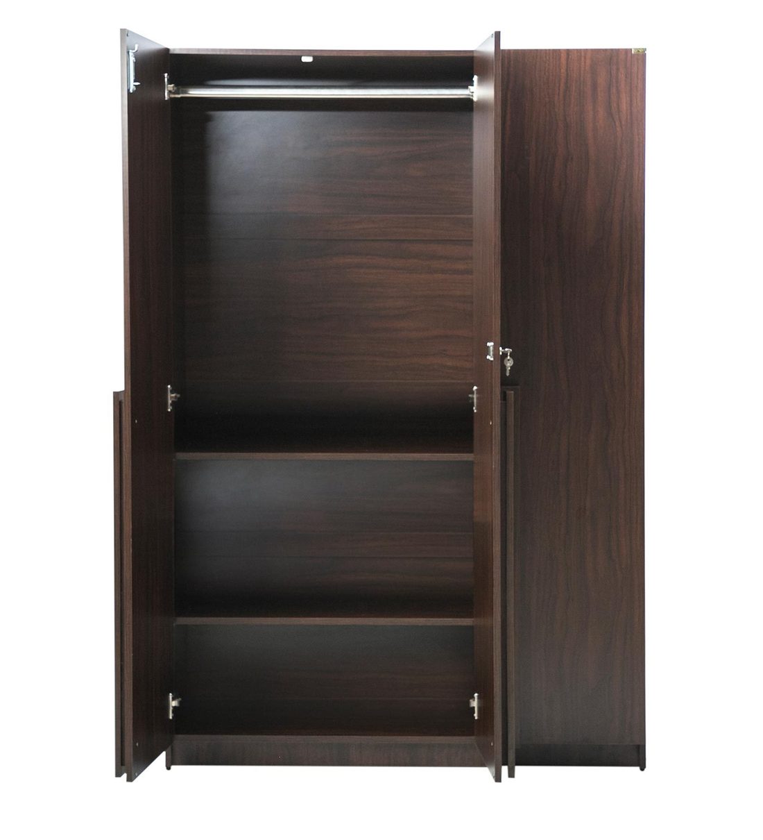 Buy Regal 3 Door Wardrobe in Walnut Suede Finish by Trevi Furniture