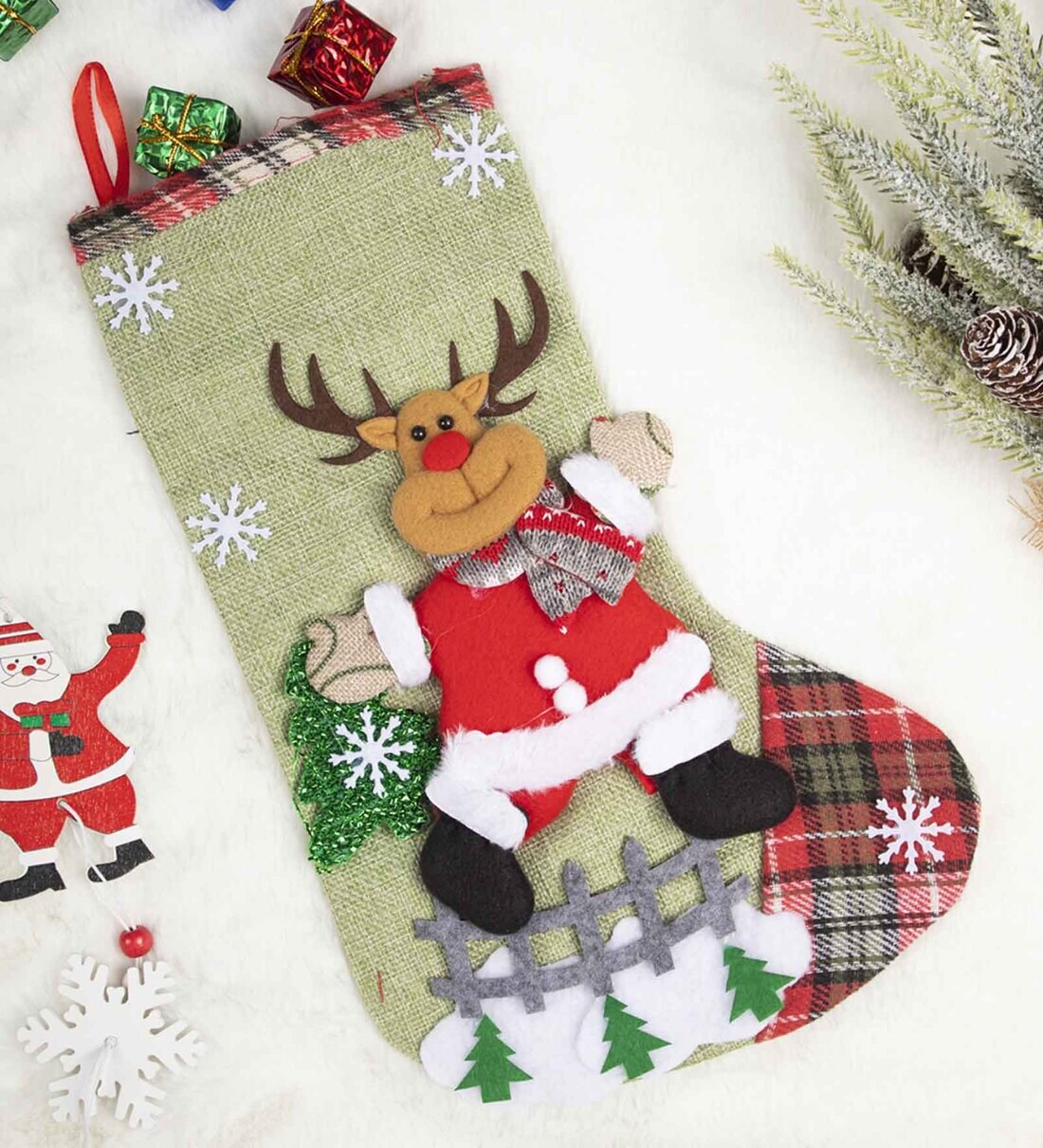 Buy Reindeer Christmas Hanging Stocking by Market99 at 56 OFF by Market 99 Pepperfry