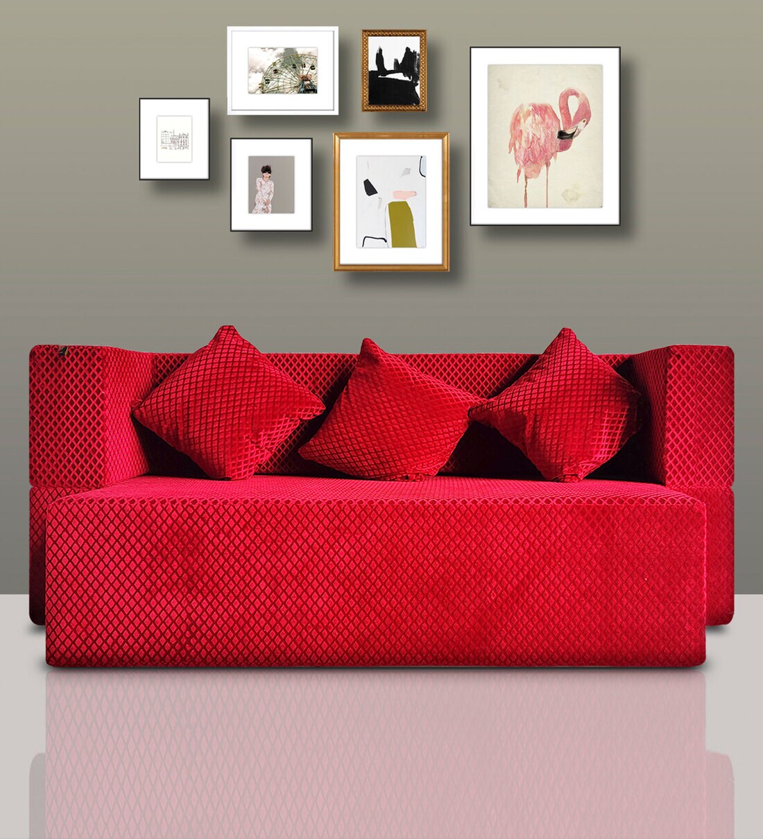 Buy Relive 14 Inch Foam (72x36) In Maroon Colour Single Size Sofa Cum