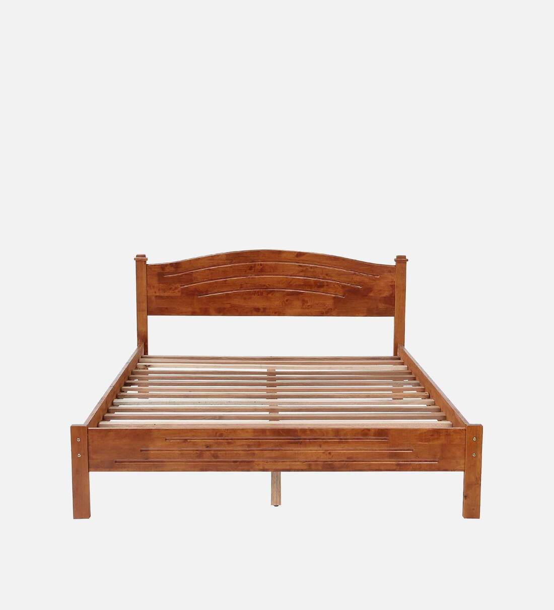 Buy Rayden Solid Wood Queen Size Bed in Honey Oak Finish Online