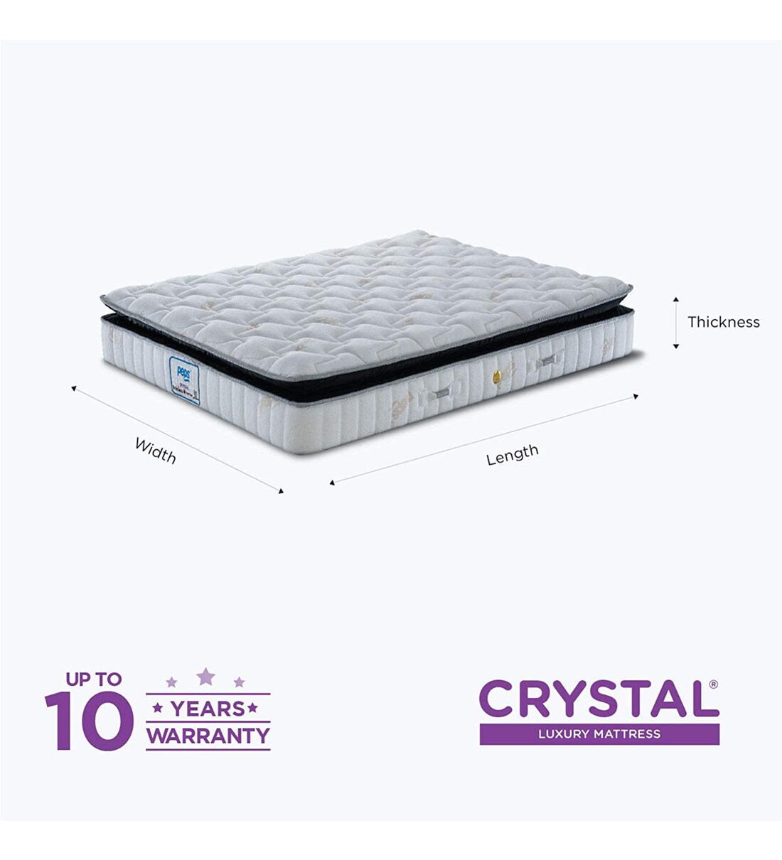 Buy Restonic Crystal Pocket Spring 8 Inch Queen Size Mattress by PEPS