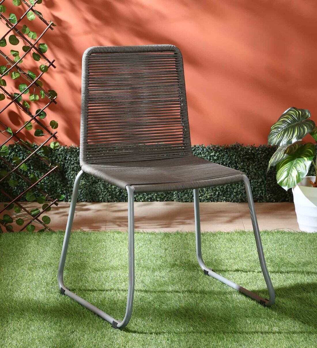 Buy Retro Metal Patio Chair in Grey Finish at 17 OFF by Advent