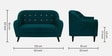 Rebecca Velvet 2 Seater Sofa in Green Colour