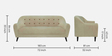 Rebecca Velvet 3 Seater Sofa in Beige Colour