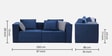 Regenta Velvet Fabric 3 Seater Sofa in Royal Blue Color