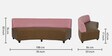 Regina Leatherette 3 Seater Sofa in Brown and Pink Colour