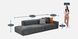 Relax Fabric 3 Seater Sofa in Dark Grey Colour