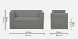 Remona Boucle Fabric 2 Seater Sofa in  Grey Colour