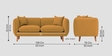 Reva Fabric 2 Seater Sofa in Corn Yellow Colour