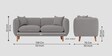 Reva Fabric 2 Seater Sofa in Silver Grey Colour