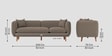 Reva Fabric 3 Seater Sofa in Hazel Beige Colour